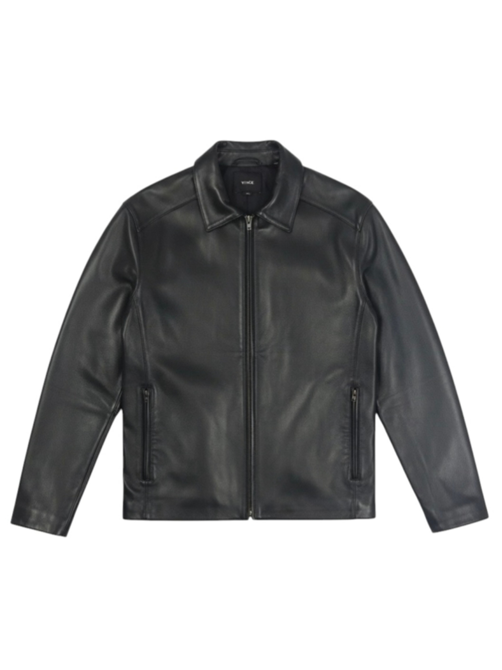 Vince Men’s Smooth Lambskin Leather Full-Zip Jacket Size Small
